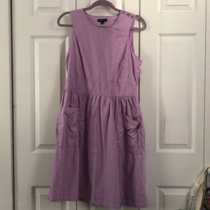 J Crew Lavender Cotton Dress with Open Back Detail